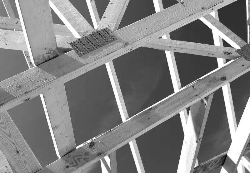 Interior of house in framing stage