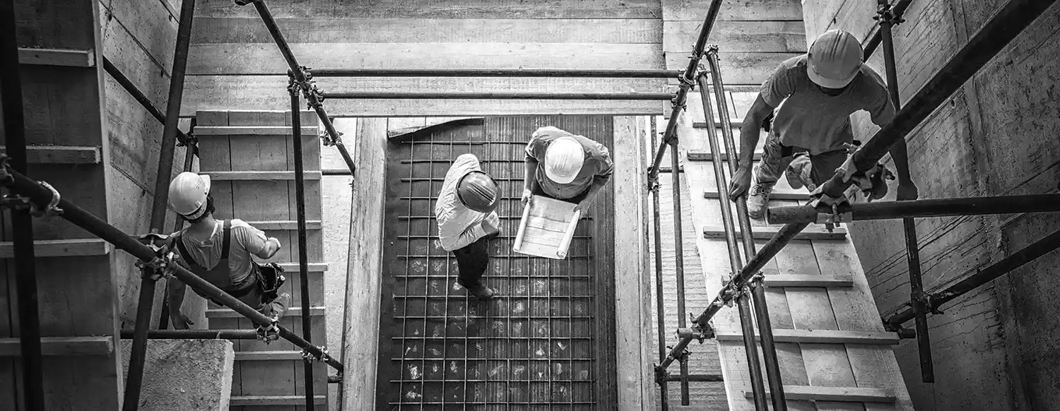 Workers at construction site