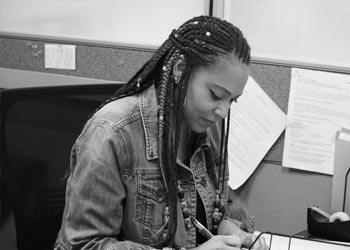 Woman working at desk