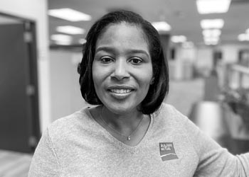 Woman at Builders Mutual headquarters